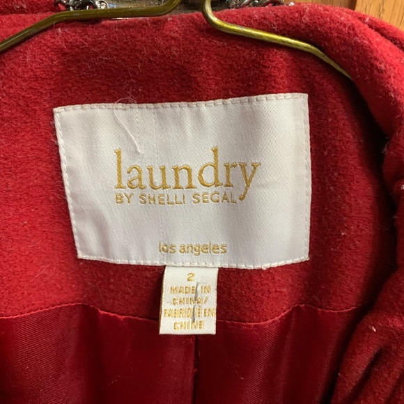 Laundry by Shelli Segal Red Wool Coat - Picture 3 of 8